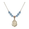thumbnail image 1 of 18-Inch Hamilton Gold Plated Necklace with 6mm Blue March Birth Month Stone Beads and Miraculous Charm, 1 of 1