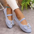 thumbnail image 3 of HEWUQI Bowknot Mary Jane Flats for Women Elatic Strap Soft Sole Ballet Slip on Wide Arch Support Commute Comfortable Dressy Shoes Sky Blue Size 9, 3 of 6