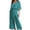 Light Green, variant on Women's Floral Lace 2-Piece Outfit, V-Neck Flutter Sleeve Top & Tie Waist Wide Leg Pants Set Green XXXXL