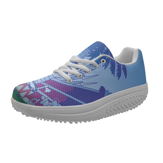 Haiti Flag Pattern Ladies Spring Autumn Non-slip Casual Walking Shoes Shock Absorption Lace Up Breathable Sneakers Custom Image