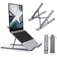 thumbnail image 1 of Soporte de Laptop, Base para Laptop Aluminio, Soporte para Computadora Portátil, Ajuste de 6 Engranajes, Compatible con MacBook, Surface, DELL, HP, Portátiles, 1 of 4