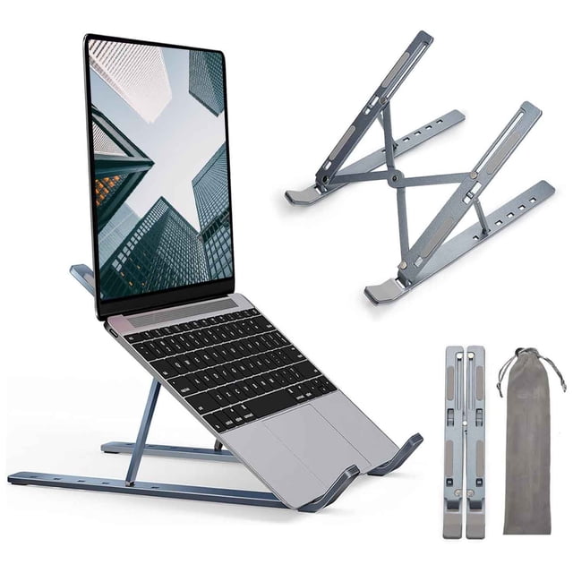 Soporte de Laptop, Base para Laptop Aluminio, Soporte para Computadora Portátil, Ajuste de 6 Engranajes, Compatible con MacBook, Surface, DELL, HP, Portátiles