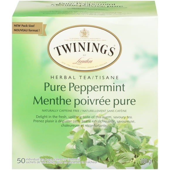 Twinings Pure Peppermint Tea Bags, 50 Count Box, Twinings Pure Peppermint 50ct