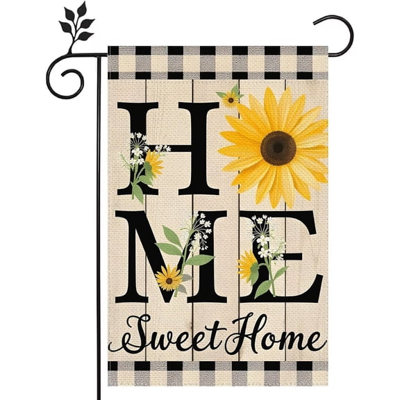 Sunflower Flowers Sweet Home Garden Flag 12x18 Double-Sided Green Spring Summer Welcome Yard Flag Outdoor Decor