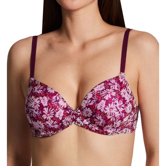 Maidenform® One Fab Fit® Modern Demi T-Shirt Underwire Bra DM7543 Color: Orchid Daisy Size: 34 B