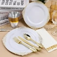 thumbnail image 7 of Goodluck 350 Pcs Disposable Dinnerware Set for 50 Guests, Includes 100 White and Gold Plastic Plates, 150 Silverware, 50 Cups, 50 Napkins for Party, Wedding, 7 of 7