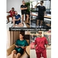 thumbnail image 5 of Ekouaer Men Silk Pajamas Set 2 Piece Pjs Soft Satin Sleepwear Shorts Button Down Tops Loungewear with Pockets, 5 of 6