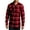 Engine Red, variant on Mens Plaid Flannel Shirt Cotton Poly Blend Button Front Long Sleeve Soft Brushed Fabric