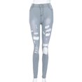 thumbnail image 2 of Puntoco Pants on clearance，Women Casual Slim Skinny Mid Waist Jeans Denim Long Pants Jeans Slim Trousers, 2 of 7