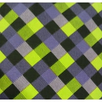 44 Inch 100% Cotton Checks Halloween Sewing & Craft Fabric, Purple and Green