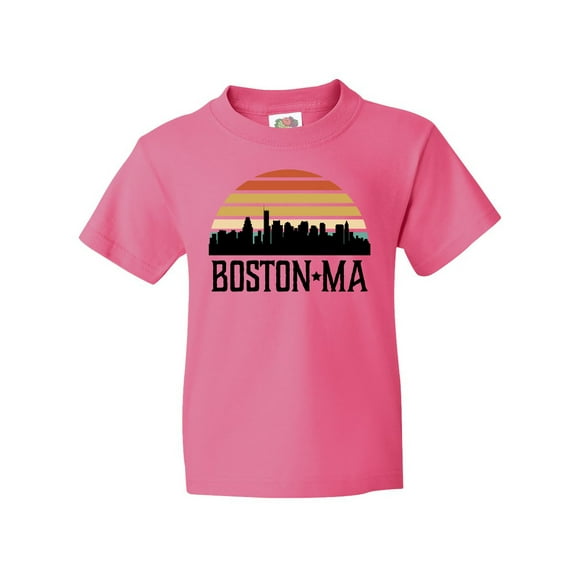Inktastic Boston Massachusetts Skyline Sunset Youth T-Shirt