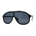 thumbnail image 2 of Iconic 80s Oversize Shield Racer Sport Plastic Sunglasses Shiny Black, 2 of 4
