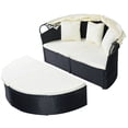 thumbnail image 2 of Patiojoy Outdoor Patio Wicker Rattan Sofa Round Bed Furniture w/ Canopy Cushion, 2 of 9