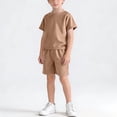 thumbnail image 5 of Ugoldhm Boys' Versatile 2-Piece Set – Solid Color T-Shirt and Shorts, Summer Everyday Wear（1-14 Years), 5 of 7
