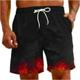 thumbnail image 5 of Penkiiy Carnivals Shorts, Men's Flame Printing Special Print Beach Casual Trouser Shorts Pant 3XL Red, 5 of 9