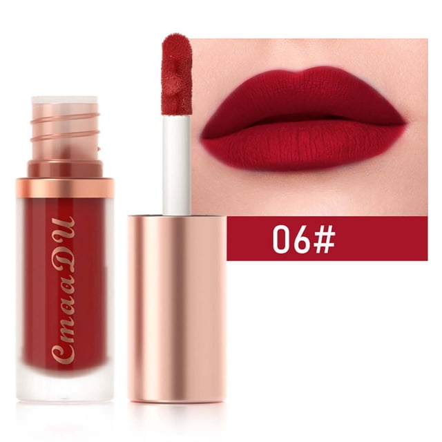 Fiudx Ofertas Del Día Lápiz Labial Matte Velvet Color De Labios Textura Mate Aterciopelada, Con Transpiración Y Propiedades Que No Se Decoloran Cuando Se Expone Al Agua