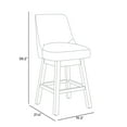 thumbnail image 2 of Costaelm Amélie 26" Upholstered Swivel Counter Height Bar Stool, Gray, 2 of 11