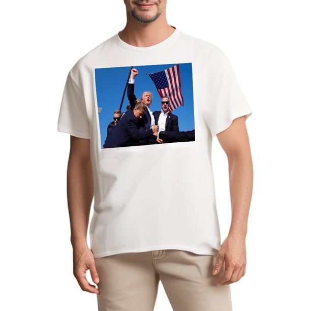 Camiseta Trump Shot 2024 Rally Cuello Creativo para Adultos Y