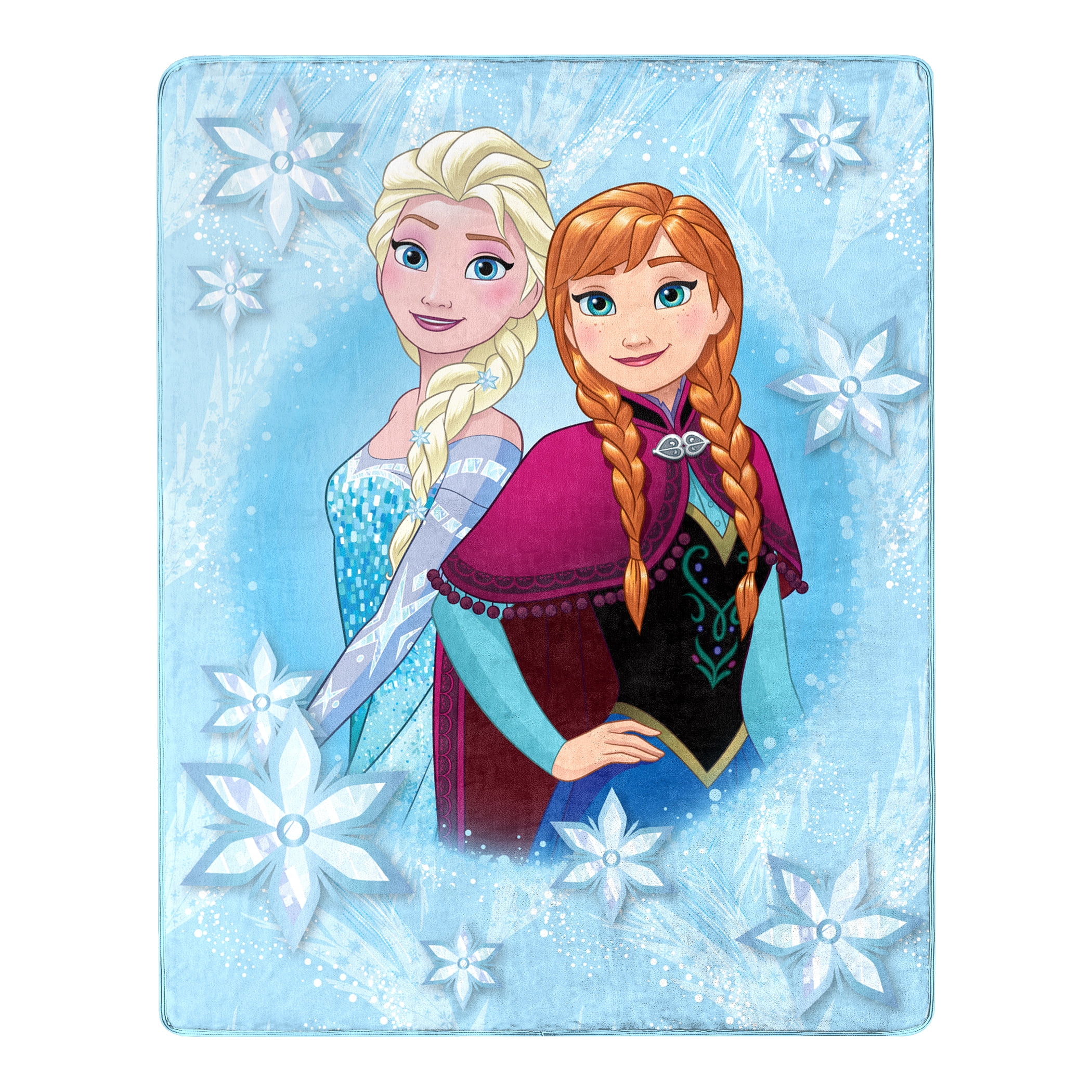 Disney Frozen Anna and Elsa Snowflake Fleece Blanket 