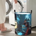thumbnail image 5 of Sikiie Underwater Office Diver Print Round Dirty Clothes Basket, Waterproof Standing Foldable Storage Basket, for Laundry Room, Bedroom, Bathroom Storage-Medium, 5 of 6