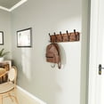 thumbnail image 2 of czcpp-Rustic Wall Mounted Coat Rack: 16-inches Hole to Hole, Pine Real Wood Plank Wall Coat Rack with 5 Triple Hooks, Farmhouse Coat Hanger Wall Mount for Hanging Backpack Jacket Coat Hat, 2 of 4