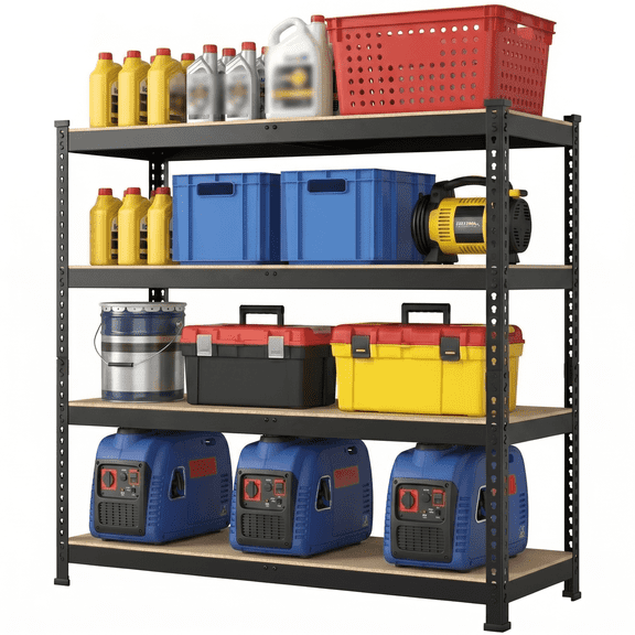 1600LBS Storage Shelves 4 Tier Garage Shelving 40.1" W x 20.1" D x 59" H Heavy Duty Adjustable Garage Shelves for Pantry Warehouse Closet