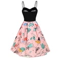 thumbnail image 3 of SMihono Robe Bohème d'Été pour Femmes Grande Taille Mode Femmes Décontractée Sans Manches Vintage Dinosaure Camisole Taille Haute Robe Évasée, 3 of 5