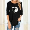 thumbnail image 2 of Fridja Womens O-Neck Irregular Button Long Sleeve Print Casual Top Blouse, 2 of 5