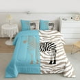 thumbnail image 3 of Feelyou Kawaii Blue Zebra Bedding Comforter Set, Simple Fashion Style Twin Comforter Sets, Teens Kids Boys Girls Reversible Bedding Set, Luxury Bedroom Decor, 2 Pieces, 3 of 9