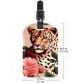 thumbnail image 6 of Square 2Pack PU Leather Rose and Leopard Cruise Luggage Tag with Privacy Cover and Name ID Tag for Travel Handbags Backpacks Luggage Tags, 6 of 6
