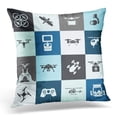 thumbnail image 1 of BSDHOME Black Aerial Digital Flying Drone Objects Color Simple Flat Collection Blue Air Pillow Cover 16x16 Inches Throw Pillow Case Cushion Cover, 1 of 1