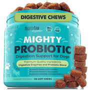 Mighty Paw Waggables Probiotic Chews for Dogs (Made in USA) | Dog Probiotics & Digestive Enzymes. Bacon Flavor Probiotics for Dogs Digestive Health.  (120 Ct)