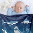 thumbnail image 5 of Shark Throw Blanket, Kids Blanket Fluffy Cozy Soft Warm Plush Lightweight Decorative Blanket Gifts for Boys Girls Women Men Baby, Blankets Quilt for Bed Sofa Chair Couch () Shark, 5 of 7