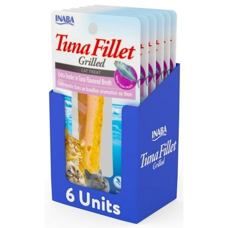 UPC: 0857276007284 | INABA Premium Hand-Cut Grilled Tuna Fillet Cat Treats w Vitamin E 0.52 oz 6-Pack Xtr Tender Tuna