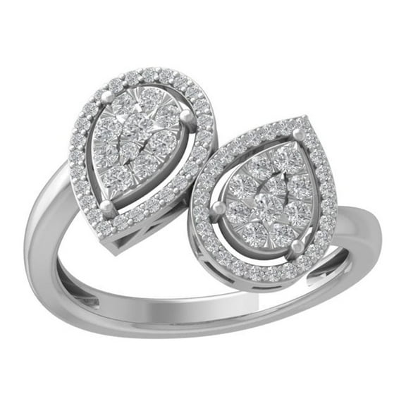 ARAIYA FINE JEWELRY 10K White Gold Lab Grown Diamond Wedding Band Ring (1/2 cttw, D-F Color, VS Clarity) Size 10