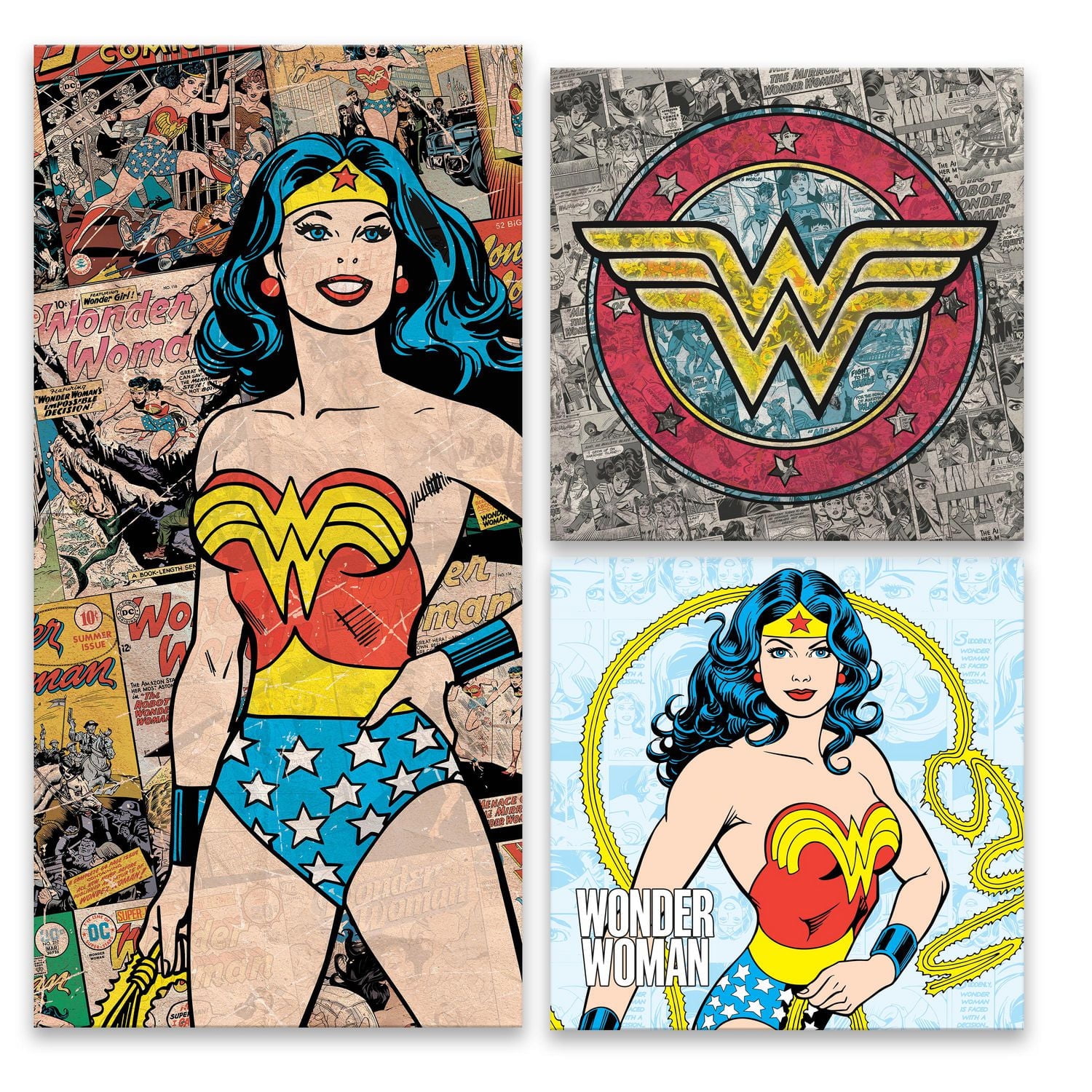 Artissimo Designs DC Comics License Multipack2 Coated Embellished Canvas - 22.5W x 22.5H x 1.25D