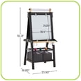 thumbnail image 3 of Little Partners Deluxe Learn 'N Play Toddler Easel for Kids, Two-Sided Art Center with Chalkboard, Magnetic Dry Erase Whiteboard, Paper Feed, Storage Bins, Paint Containers - Charcoal with Natural, 3 of 9