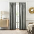 thumbnail image 2 of Woven Trends 2-Pack Pinch Pleated Curtains, Solid Farmhouse and Modern Rustic Curtains,  Box Pleated Edges for Living Room and Bedroom, Rod Pocket, 52" W x 63" L, Gray, 2 of 7