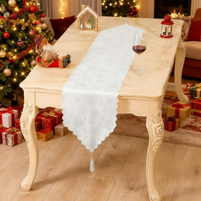Feltree Chemin de Table de Noël pour Décoration de Salle à Manger Festive - Tissu Polyester Durable, Résistant aux Plis, Idéal pour Repas et Réunions de Vacances