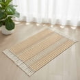 thumbnail image 6 of Kitchen Runner Rugs, Farm Lattice Houndstooth Pattern 2'x3' Throw Rug with Tassels, Rustic Beige Khaki Plaid Washable Soft Floor Carpet Runner for Hallway Bedroom Bathroom Laundry Room, 6 of 9
