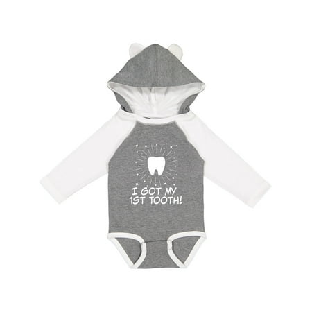 

Inktastic I Got My First Tooth Announcement Gift Baby Boy or Baby Girl Long Sleeve Bodysuit