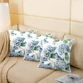 thumbnail image 3 of Ombre Floral Set of 2 Pillow Covers 24x24 Inch,Blue Hydrangea Flowers Cushion Covers,3D Butterflies Throw Pillow Covers,Summer Garden Rustic Theme Decorative Accent Pillow Cases,Bedroom Decor, 3 of 5
