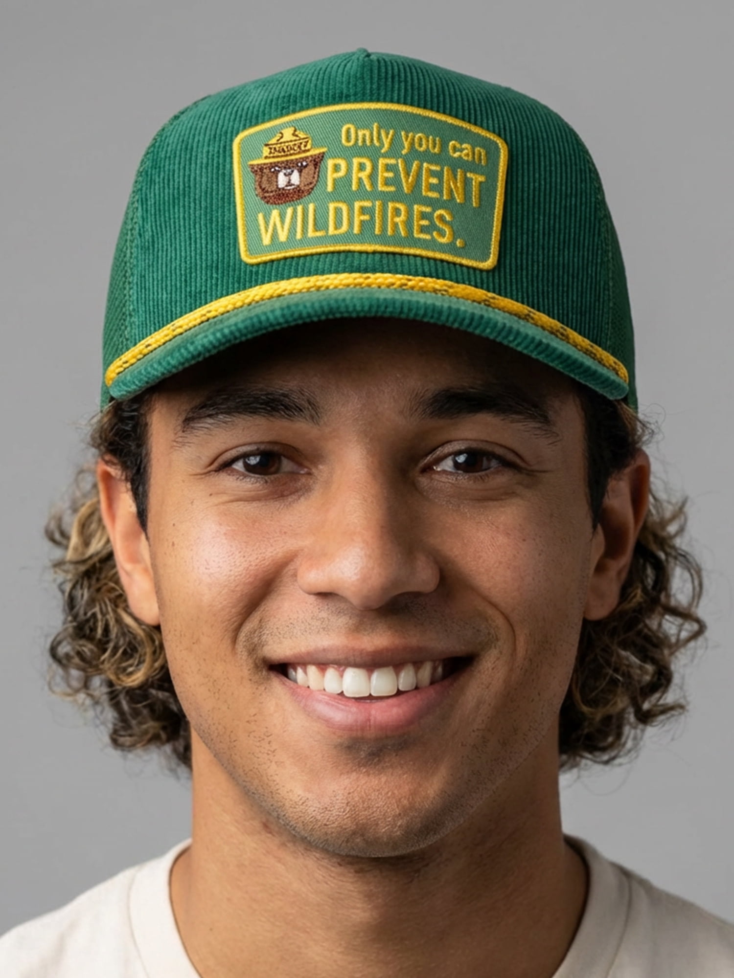 Smokey Bear Men's Snapback Sport Hat, Green