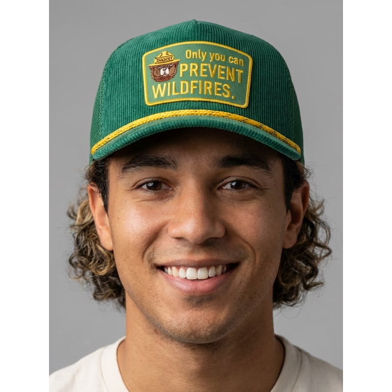 Smokey Bear Men's Snapback Sport Hat Green photo 2