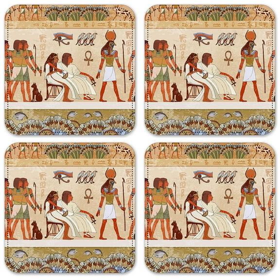 Vinyl Drink Coasters - Set of 4 - Hieroglyphics