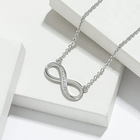 Cross-border hot-selling S925 sterling silver 8-character necklace for women unlimited lucky symbols niche high-end European and American style collarbone chain