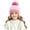 Hot Pink, variant on Suntak Toddler Beanies for Girls Warm Cute Pattern Winter Hat with Pom Pom 2-6 Years