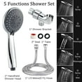 thumbnail image 5 of Shower Heads with Handheld Spray 5-Mode Hand Held Shower Head with Long Hose, High Pressure and Detachable, with Hose 60 inch, Chrome, 5 of 14