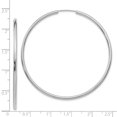 thumbnail image 3 of 14k White Gold Endless 2mm Hoop Earrings Round, 3 of 7