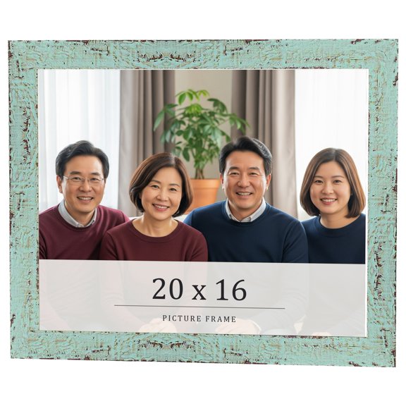 20x16 Frame Green Solid Wood Picture Frame Width 1.125 Inches | Interior Frame Depth 0.5 Inches |